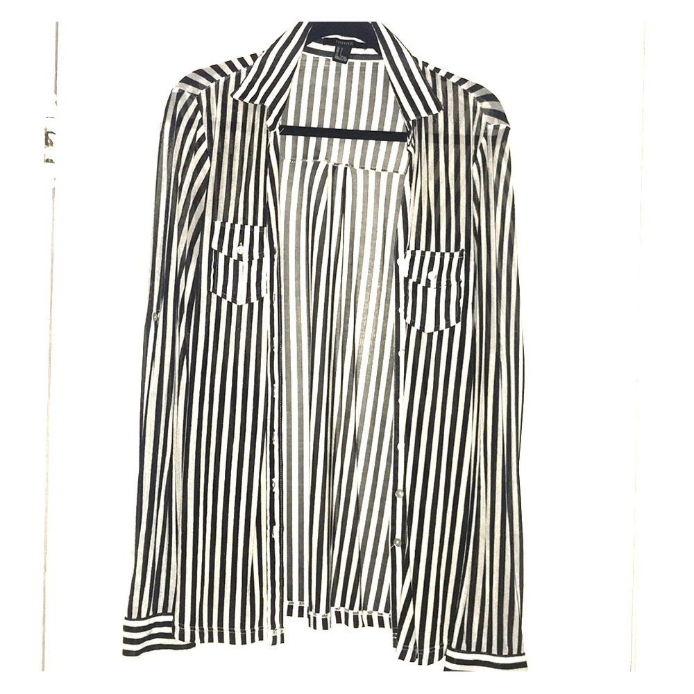 Forever 21 striped button down shirt